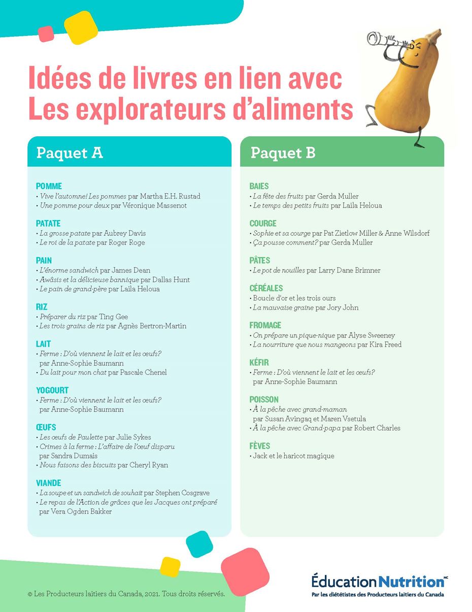 Recommandations de livres en français pour « Les explorateurs d’aliments » 