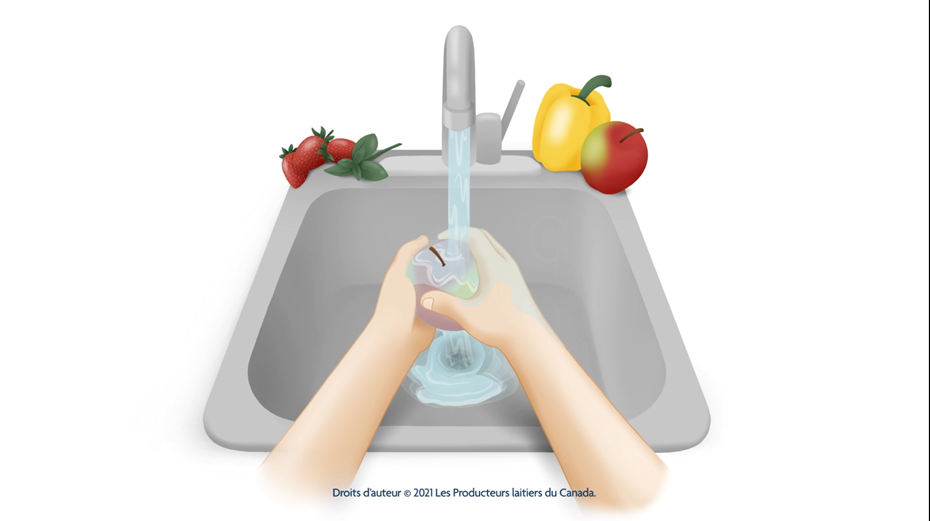 Animation sur le lavage des fruits et légumes